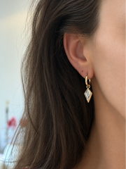 Amsterdam Two-Tone Kite Diamond Bezel Earrings