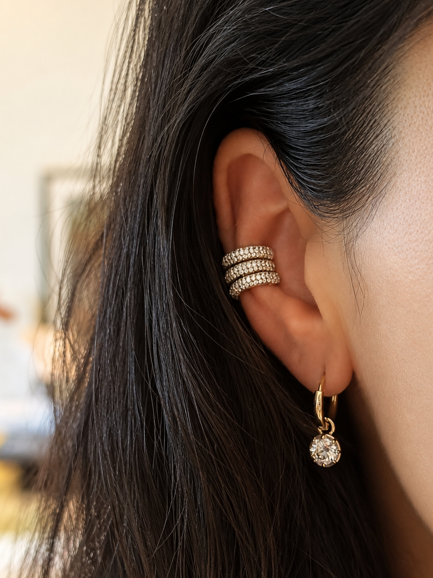 Capri Diamond Pavé Ear Cuff Set
