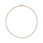 Ginza Emerald-Cut East West Tennis Necklace rose gold