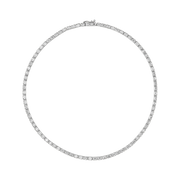Ginza Emerald-Cut East West Tennis Necklace white gold
