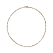 Ginza Emerald-Cut East West Tennis Necklace yellow gold