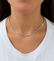 Ginza Emerald-Cut East West Tennis Necklace