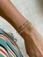 Geneva Emerald Cut Diamond Bangle