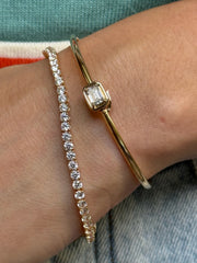 Geneva Emerald Cut Diamond Bangle
