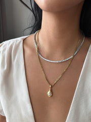 Kyoto Pear-Cut Diamond Drop Necklace