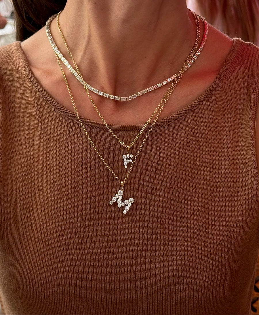Ginza Emerald-Cut East West Tennis Necklace