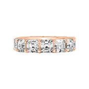 Rose Gold ring with emerald-cut diamonds