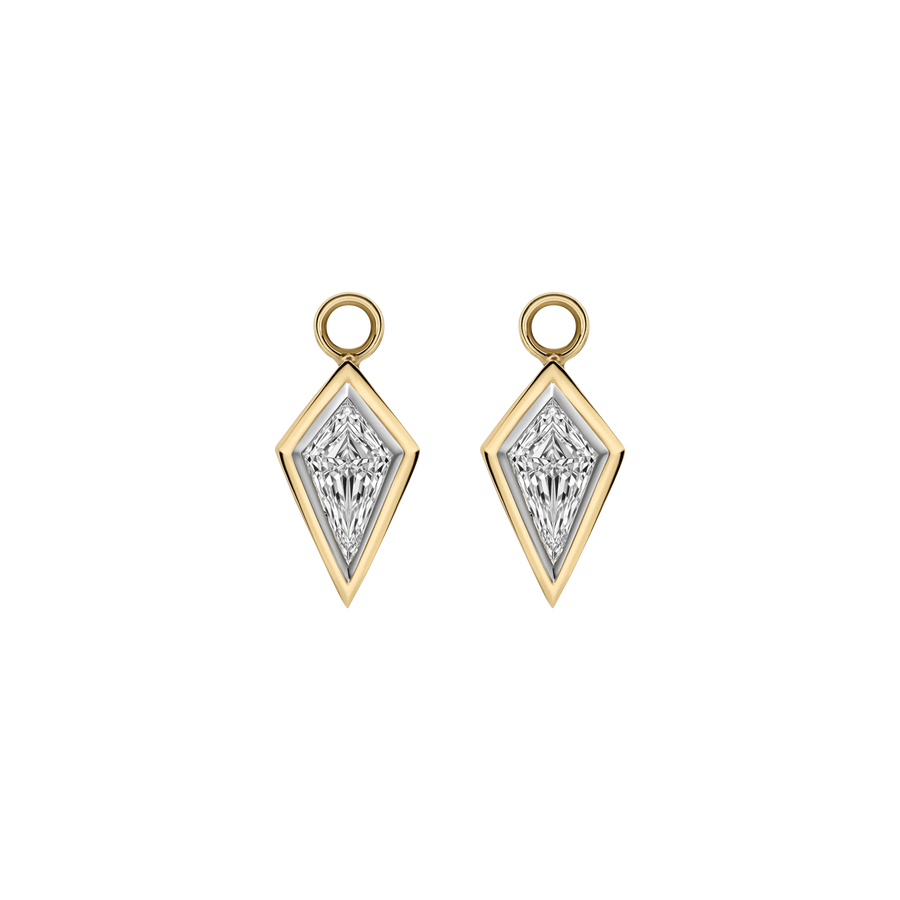 Amsterdam Two-Tone Kite Diamond Bezel Earring Drops