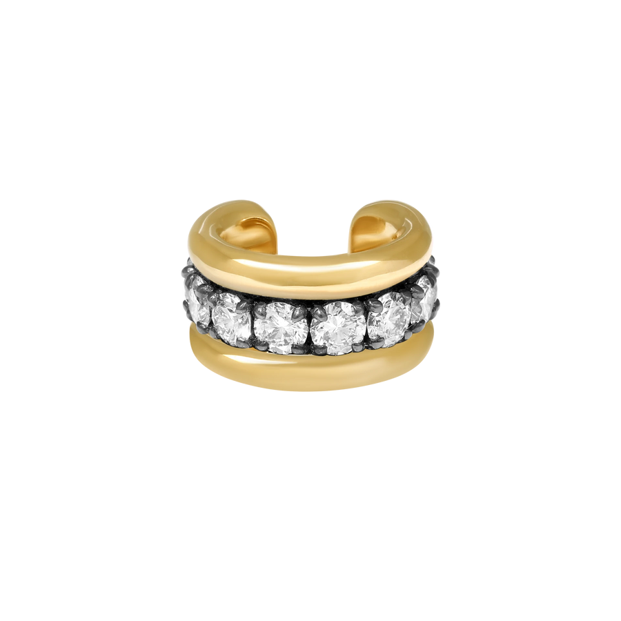 Antibes Diamond and Rhodium Plated Ear Cuff