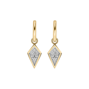 Amsterdam Two-Tone Kite Diamond Bezel Earrings