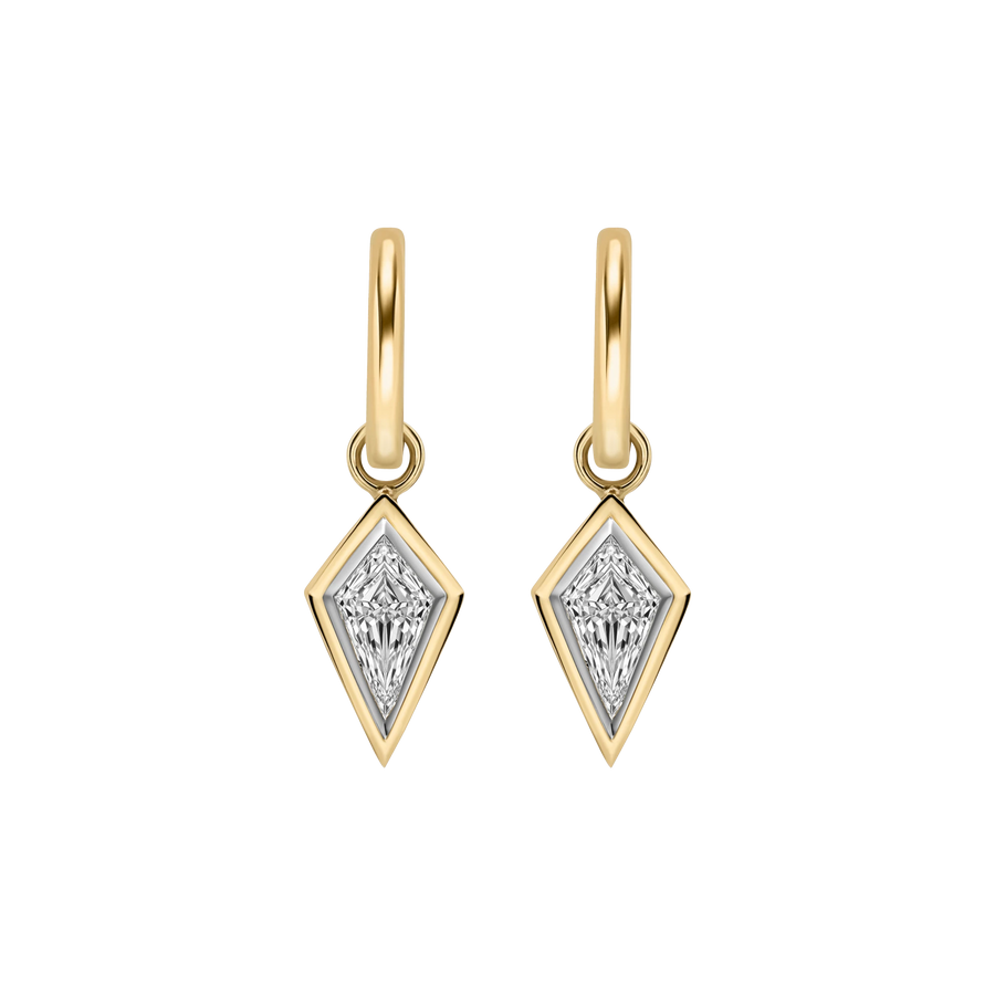 Amsterdam Two-Tone Kite Diamond Bezel Earrings