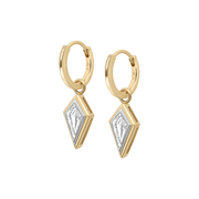Amsterdam Two-Tone Kite Diamond Bezel Earrings