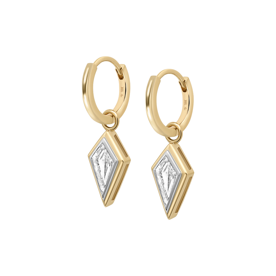 Amsterdam Two-Tone Kite Diamond Bezel Earrings