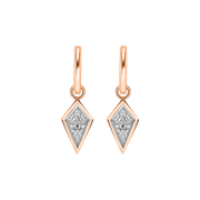 Amsterdam Two-Tone Kite Diamond Bezel Earrings