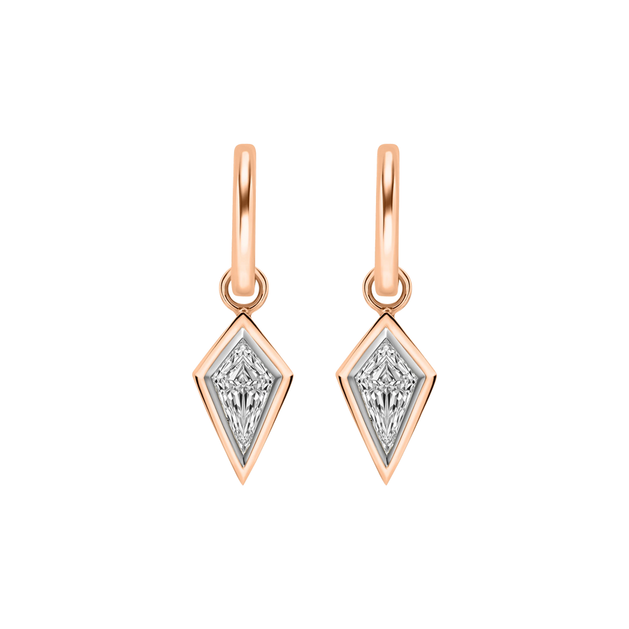Amsterdam Two-Tone Kite Diamond Bezel Earrings