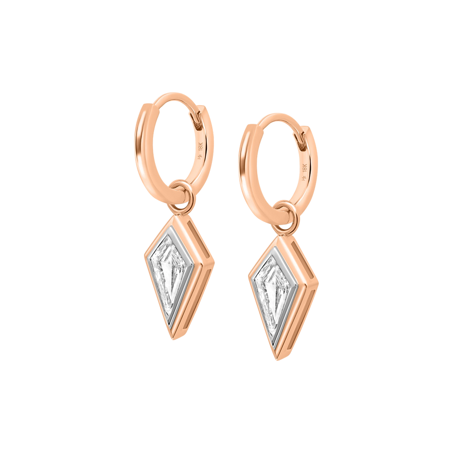 Amsterdam Two-Tone Kite Diamond Bezel Earrings