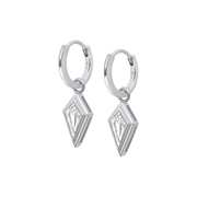 Amsterdam Two-Tone Kite Diamond Bezel Earrings