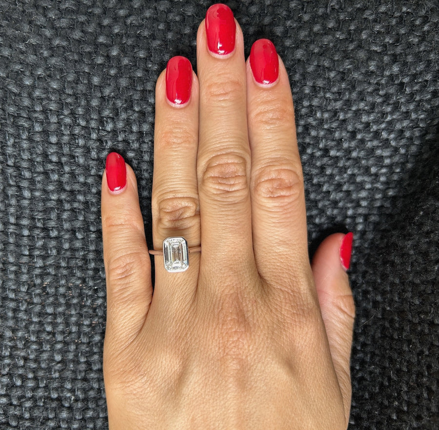 Tahiti Emerald-Cut Bezel Ring