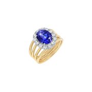 IMATRA FOUR BAND SAPPHIRE AND DIAMOND RING