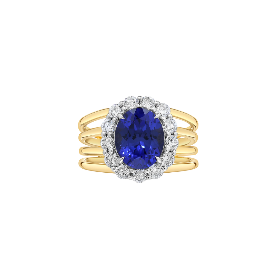 IMATRA FOUR BAND SAPPHIRE AND DIAMOND RING