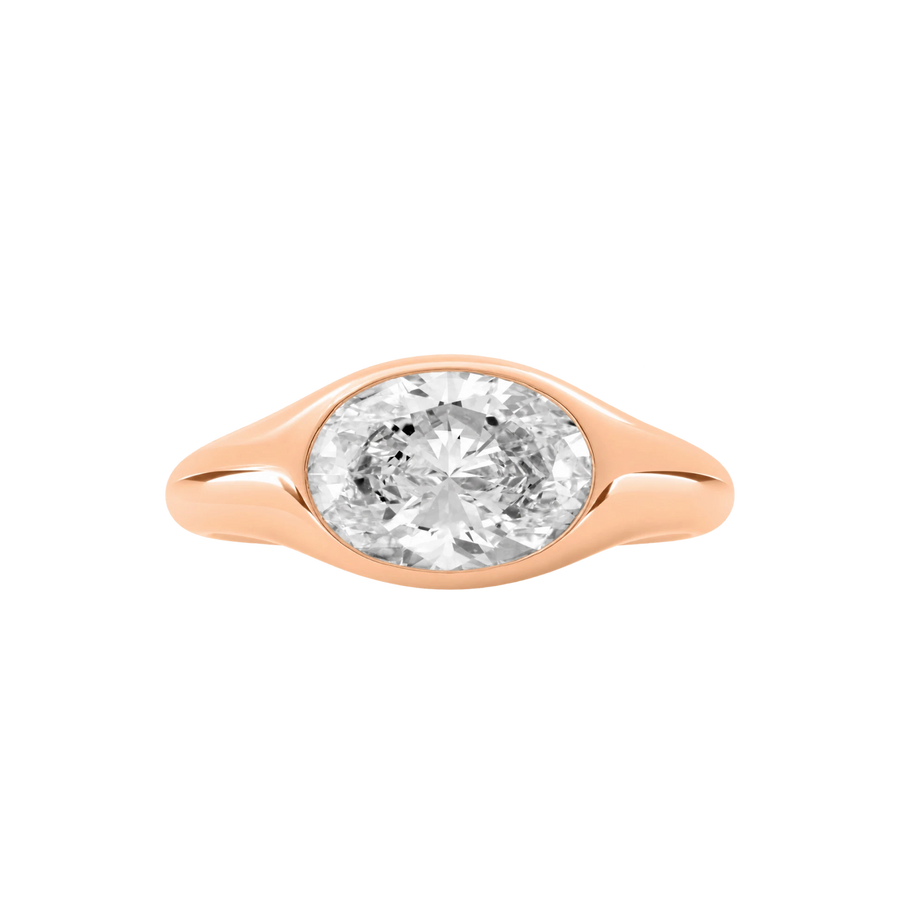 Vienna Oval Diamond Signet Ring