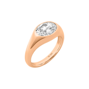 Vienna Oval Diamond Signet Ring