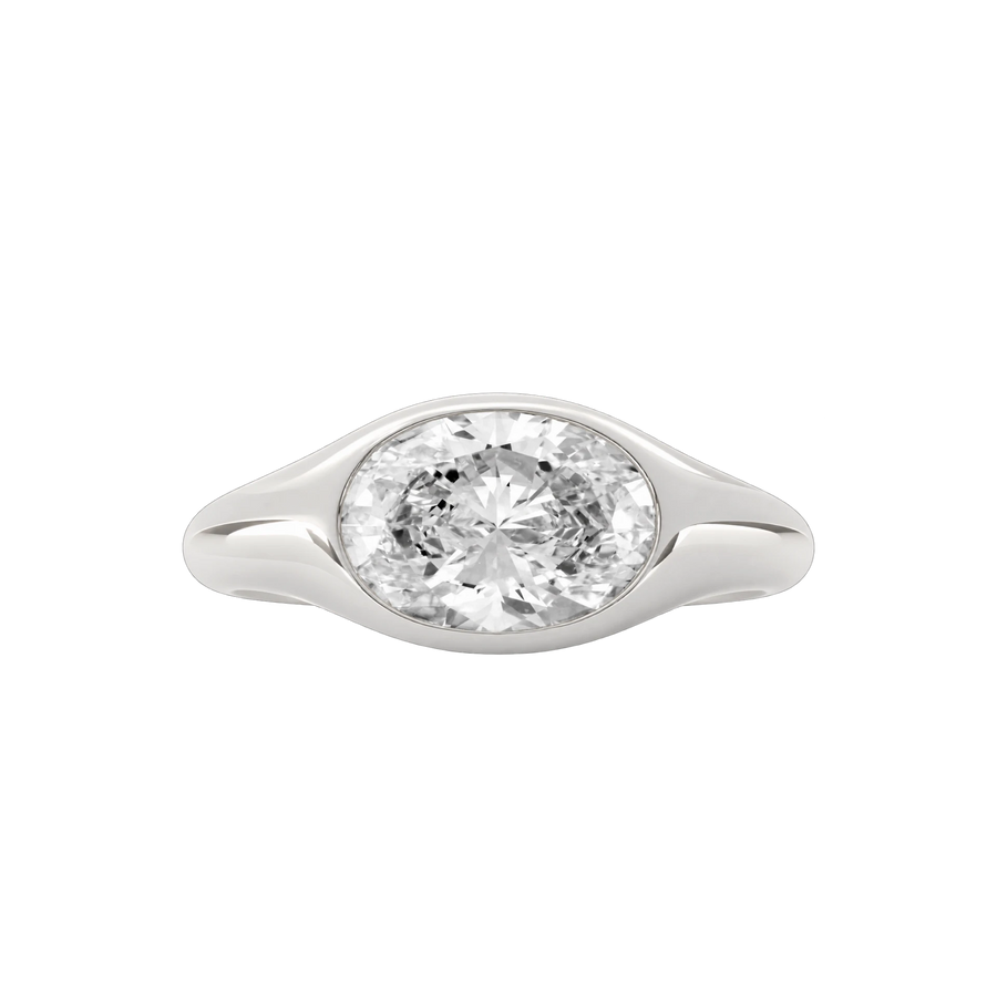 Vienna Oval Diamond Signet Ring