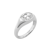 Vienna Oval Diamond Signet Ring