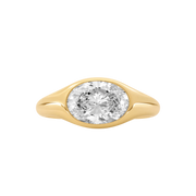Vienna Oval Diamond Signet Ring