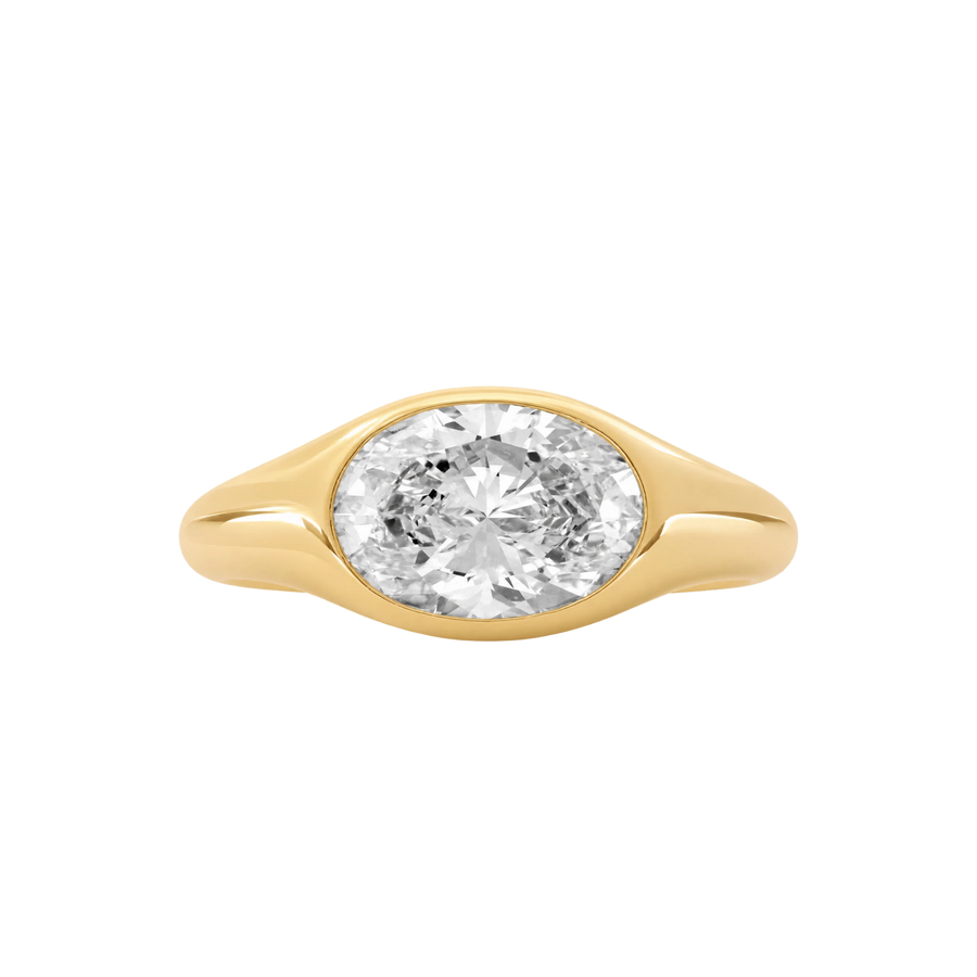 Vienna Oval Diamond Signet Ring