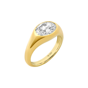 Vienna Oval Diamond Signet Ring