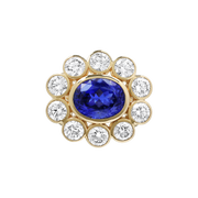 Marseille Sapphire and Diamond Flower Ring yellow gold