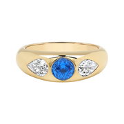 Cuba Diamond Sapphire Ring yellow gold