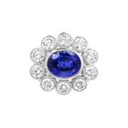 Marseille Sapphire and Diamond Flower Ring white gold