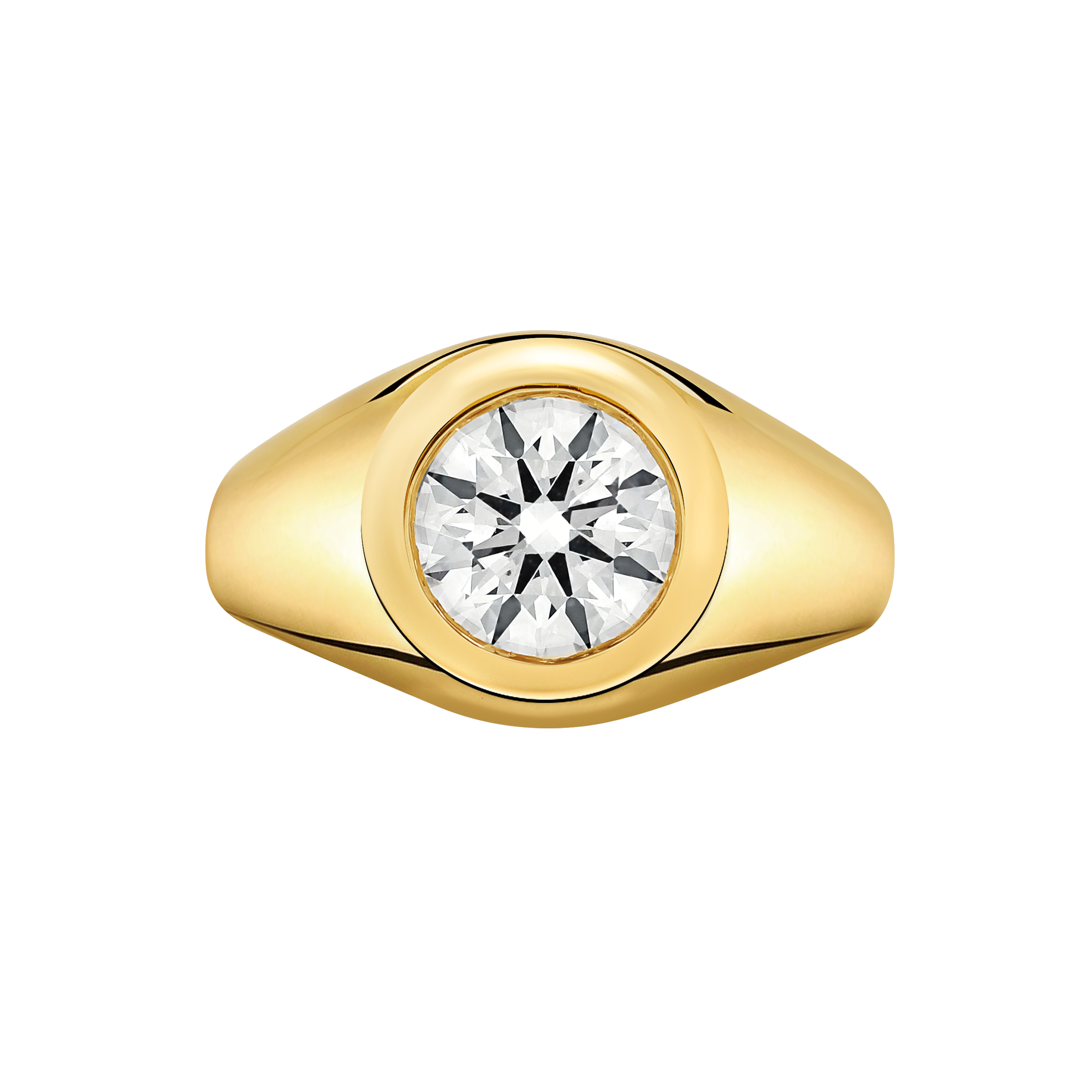 Madagascar Diamond Signet Ring yellow gold
