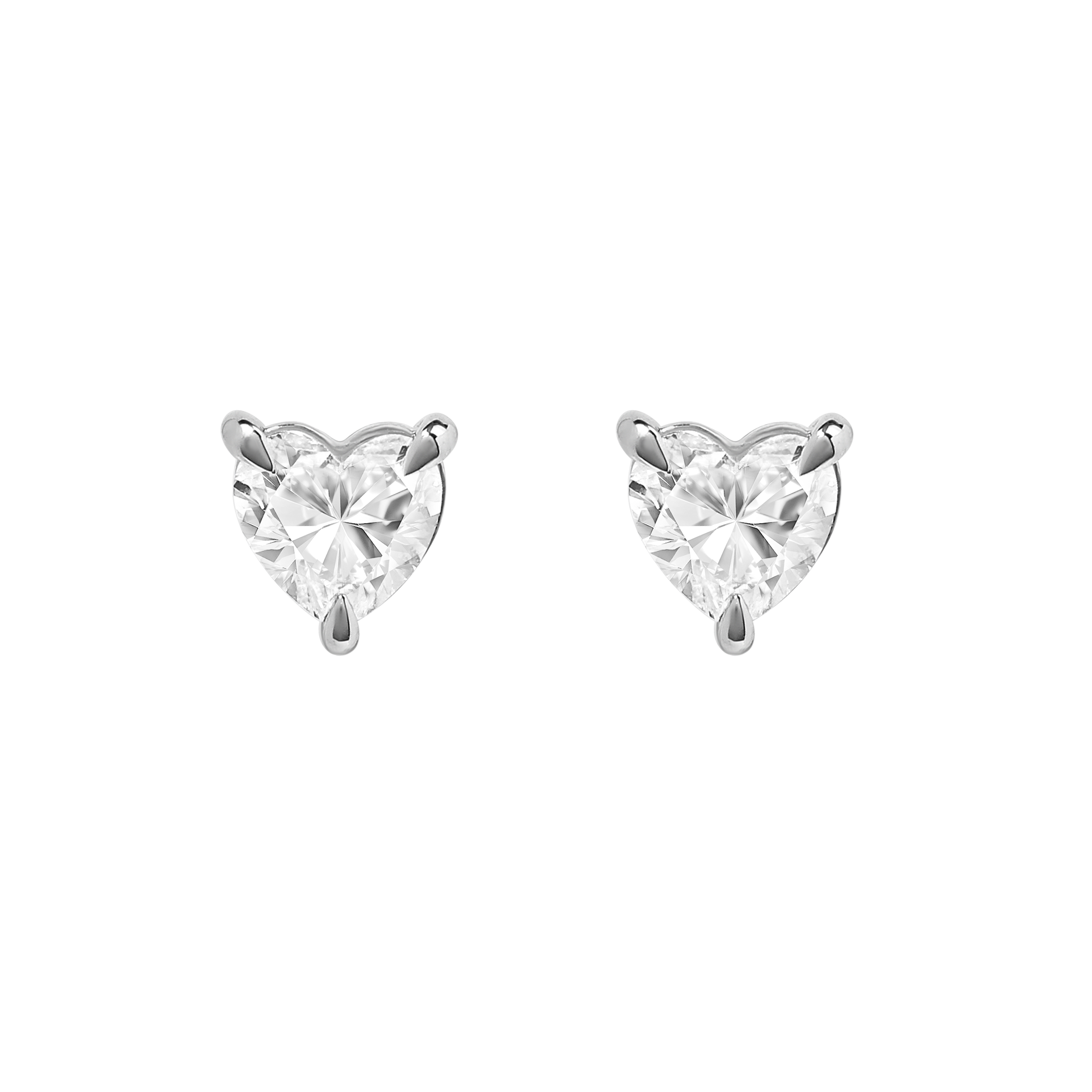 Venice Diamond Heart Studs white gold