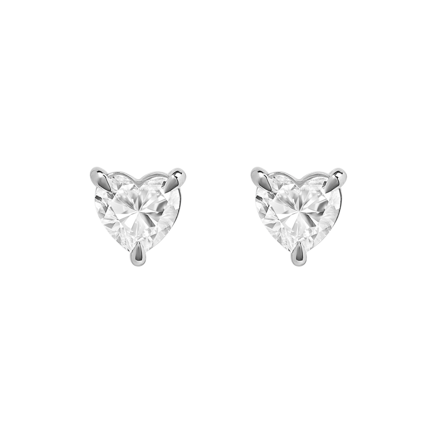 Venice Diamond Heart Studs white gold