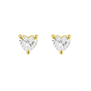 Venice Diamond Heart Studs yellow gold