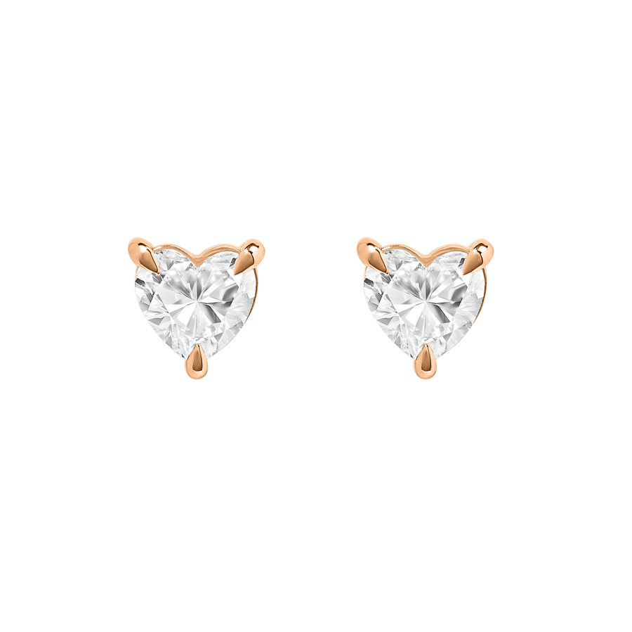 Venice Diamond Heart Studs rose gold