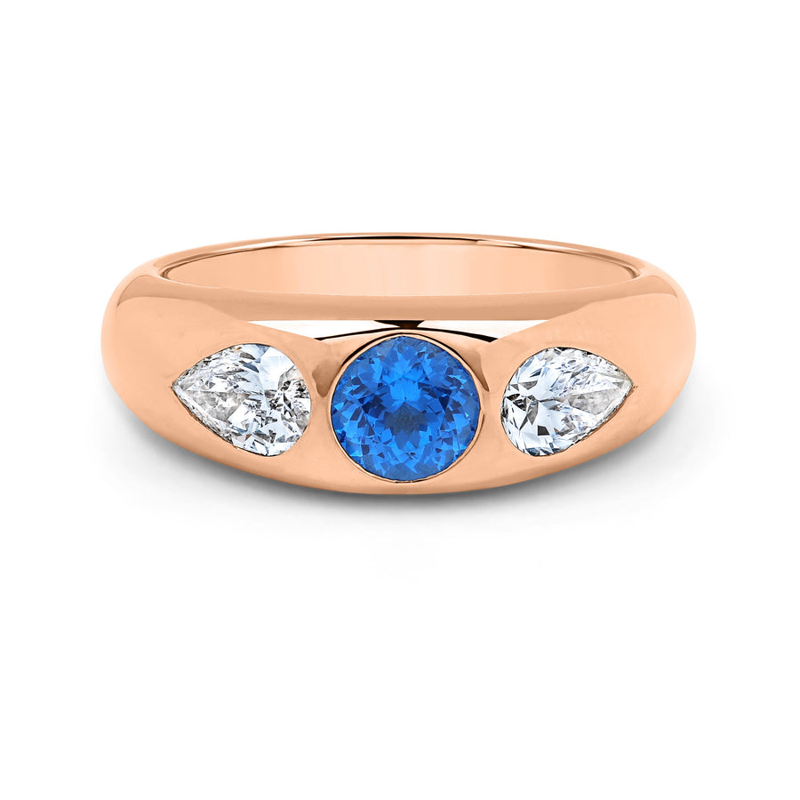 Cuba Diamond Sapphire Ring rose gold