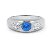 Cuba Diamond Sapphire Ring white gold